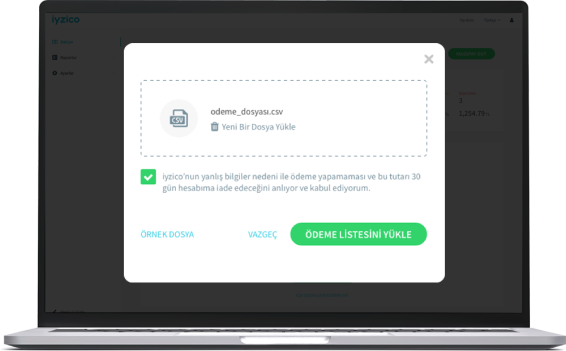 iyzico CSV dosyasını sisteme yükleyin laptop image